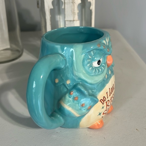 Cracker Barrel Stoneware Coffee Cup Owl Rise Shine Mug - Picture 4 of 10